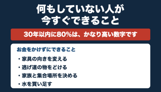 防災対策を何もしていない人が今すぐできること｜南海トラフ80%の前に