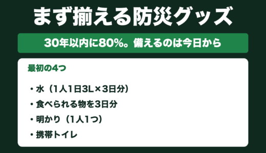 防災士が解説｜地震の備えは何から？まず揃える防災グッズ【物の備え編】