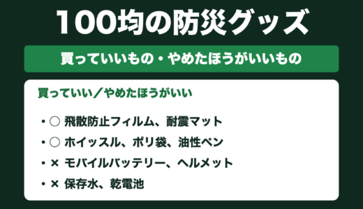 防災士が解説｜100均で揃う防災グッズ｜買っていいもの・やめたほうがいいもの