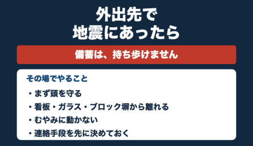 外出先で地震にあったらどうする？備えておくこと