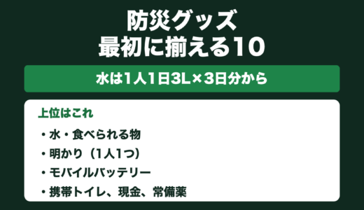 防災グッズは何を揃える？初めての人向けリスト