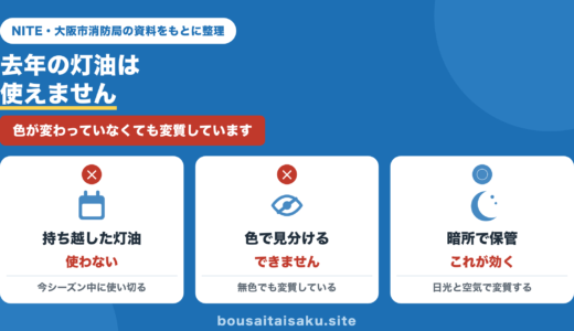 防災士が解説｜去年の灯油は使えません｜色が変わっていなくても変質しています